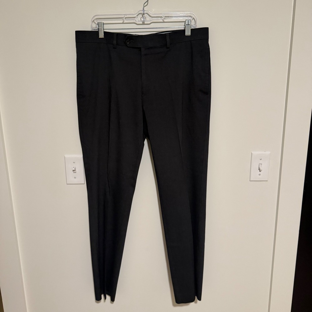 Ralph Lauren Mens Black Dress Pants Flat Front Trousers 33W x 30L RN90736